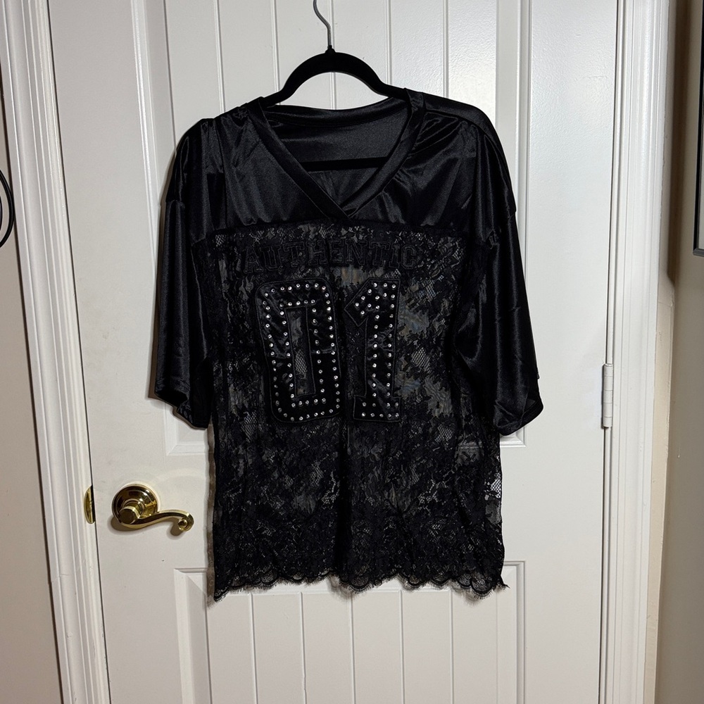 Black Lace Women's Blouse